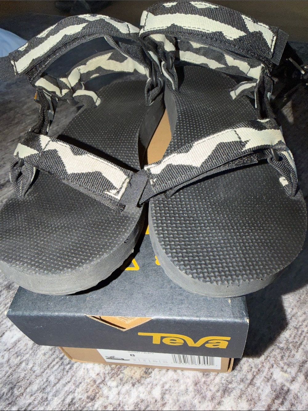 Teva Women's Original Universal Sandals - Black with Yellow Logo